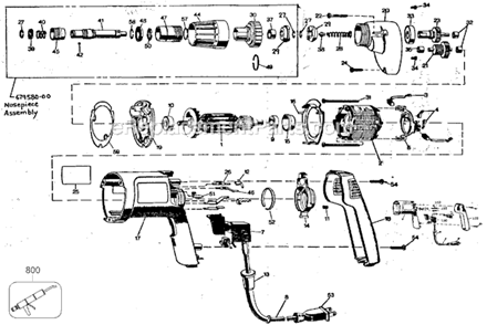 Page A Diagram and Parts List for 288 Type 100 Black and Decker Electric Drill